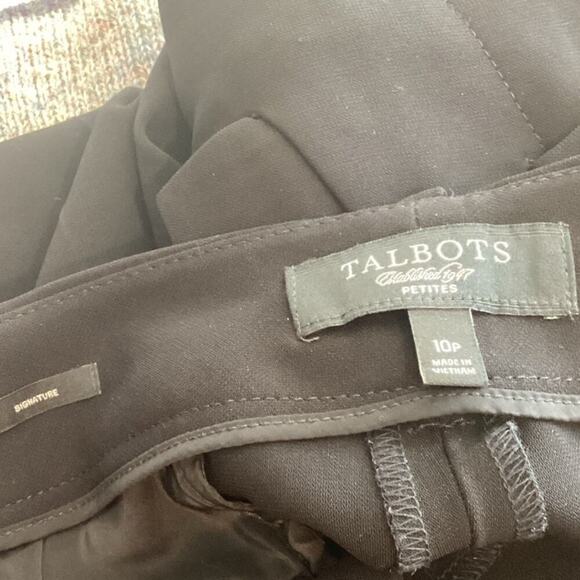 Talbots Womens Signature Wide Leg Pants Size 10 Petites 10P Black Work Career - Picture 2 of 10